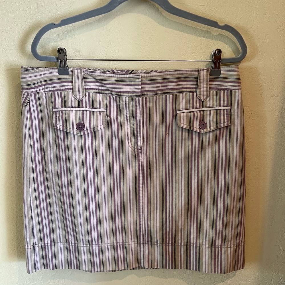 Ann Taylor Loft 100% cotton striped summer skirt Sz 14